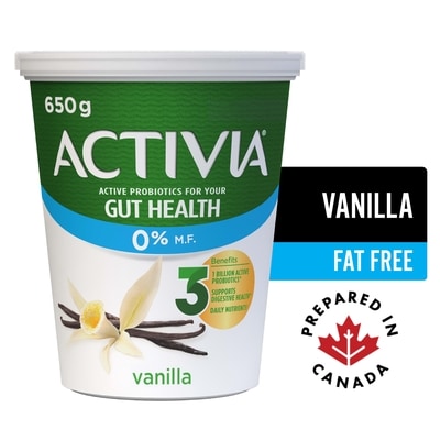 Activia Probiotic Yogurt, Vanilla, Fat Free 650 g, $0.65/100g