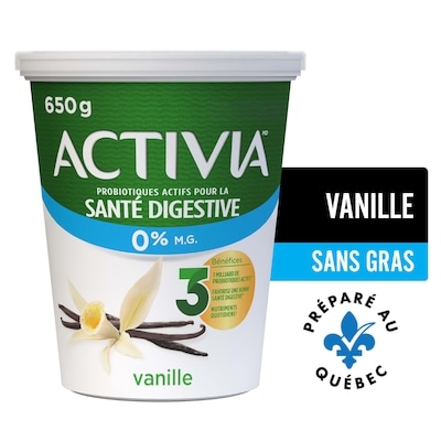 Activia Yogourt probiotique, sans matières grasses, saveur vanille 650 g, 0,62 $/100g