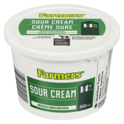 Farmers 14% Sour Cream 500 ml, $1.46/100g