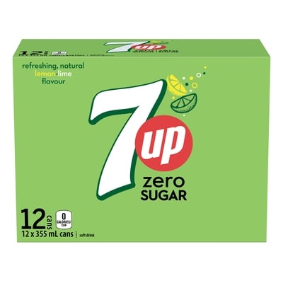 7Up Zero Sugar Lemon Lime Soft Drink 12x355.0 ml, $0.18/100ml