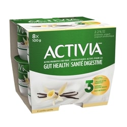 Activia Yogourt probiotique, saveur vanille 8x100.0 g, 0,79 $/100g