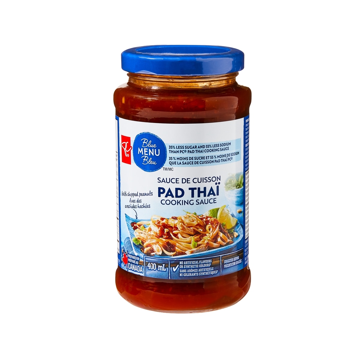 PC Menu Bleu Sauce de cuisson pad thaï 400 ml, 1,50 $/100ml