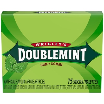 Wrigley's Peppermint Flavoured Chewing Gum, 15 Sticks, 1 Pack 1 ea, $2.99/1ea