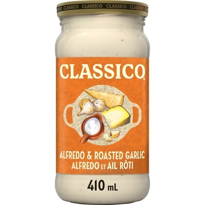 Classico Alfredo & Roasted Garlic Pasta Sauce 410 ml, $1.22/100ml