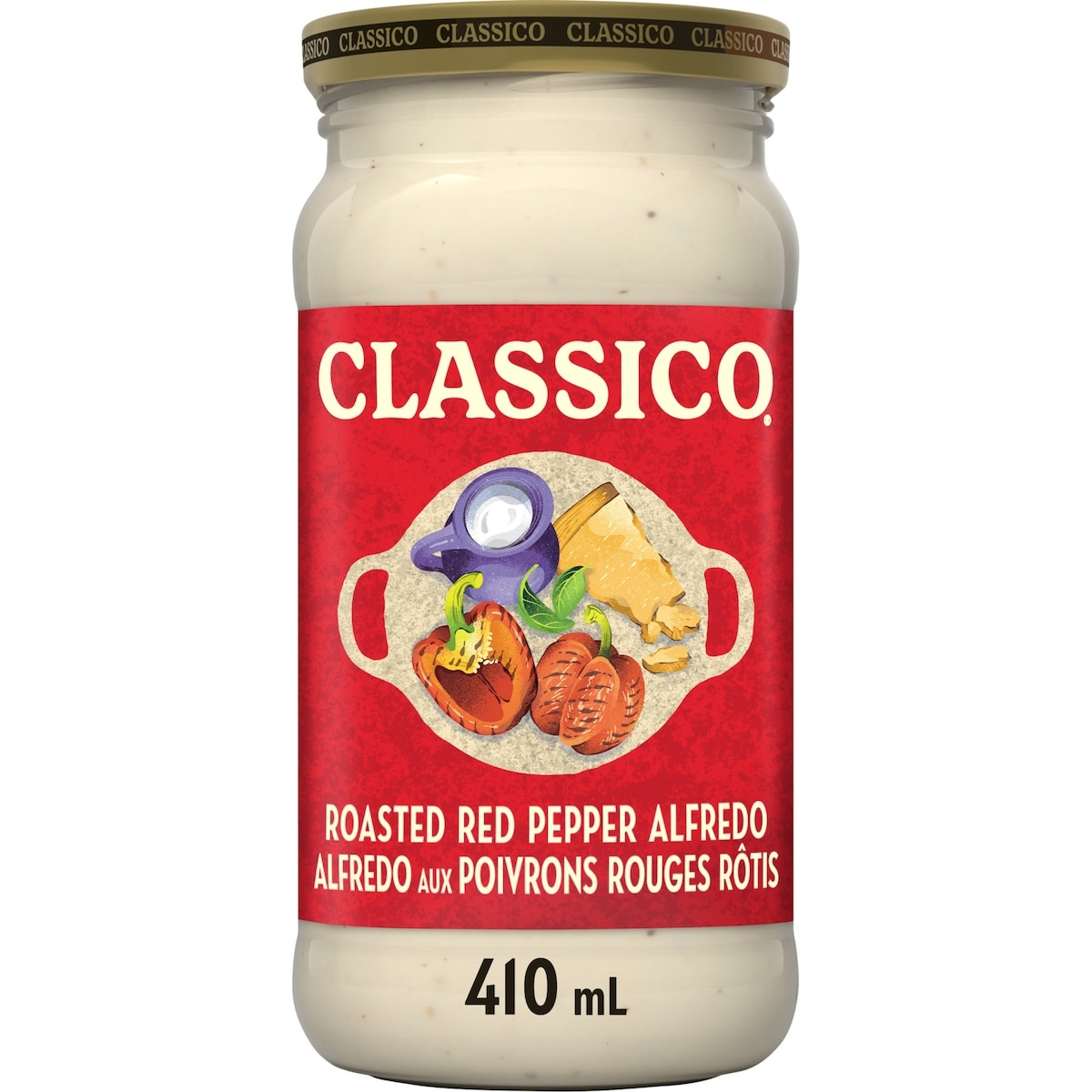 Classico Sauce pour pâtes alfredo aux poivrons rouges rôtis 410 ml, 1,22 $/100ml