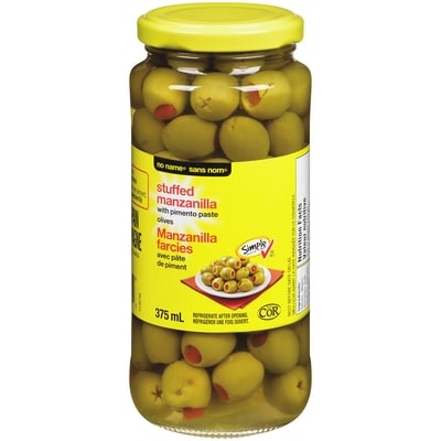 No Name Stuffed Manzanilla Olives With Pimento Paste 375 ml, $1.06/100ml