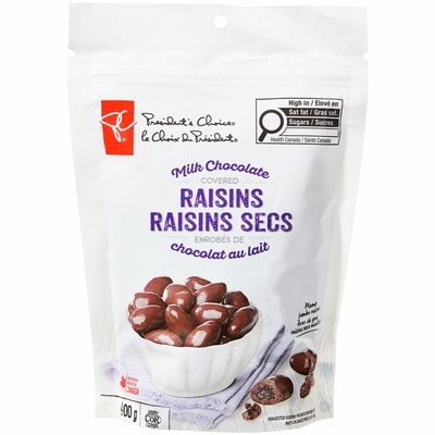 le Choix du Président Raisins secs enrobés de chocolat au lait 400 g, 2,13 $/100g