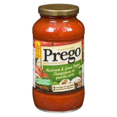 Prego Sauce pour pâtes aux champignons et poivrons verts 645 ml, 0,66 $/100ml