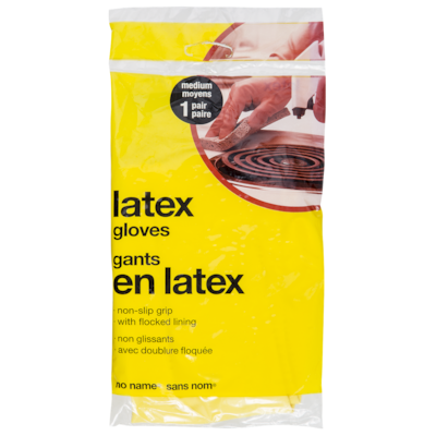No Name Latex Rubber Gloves, Medium 1 ea, $2.00/1ea