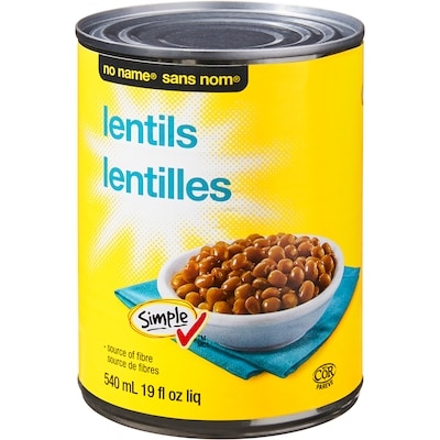 No Name Lentils 540 ml, $0.33/100ml