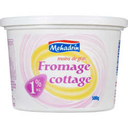 Mehadrin Fromage cottage cachère 1 % 500 g, 2,20 $/100g
