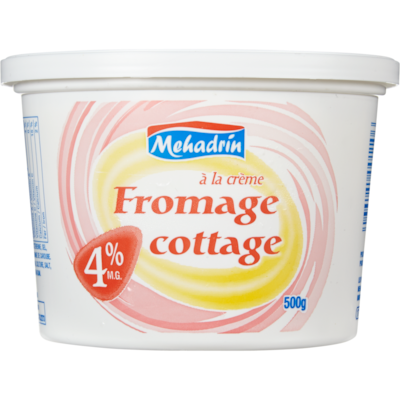 Mehadrin Fromage cottage casher 4 % 500 g, 2,40 $/100g