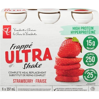 Substitut de repas complet, frappé ultra à la fraise