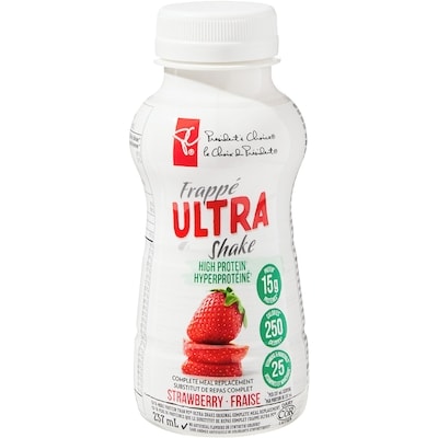 Substitut de repas complet, frappé ultra à la fraise