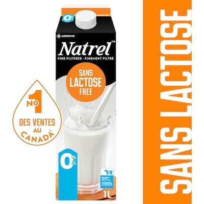 Natrel Produit laitier sans lactose sans gras écrémé 0% (1L) 1 l, 0,49 $/100ml