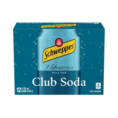 Schweppes Club Soda 12x355.0 ml, $0.21/100ml
