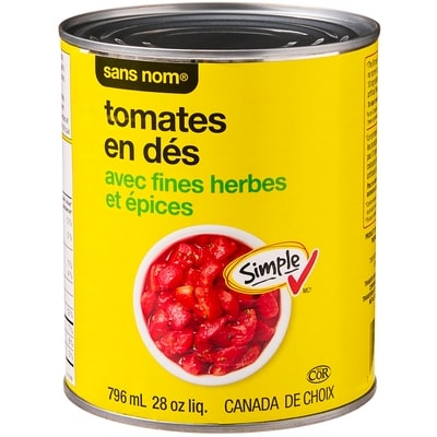 Tomates en dés avec fines herbes et épices