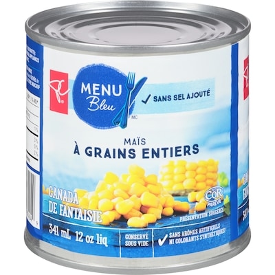 PC Menu Bleu Maïs à grains entiers  341 ml, 0,59 $/100ml
