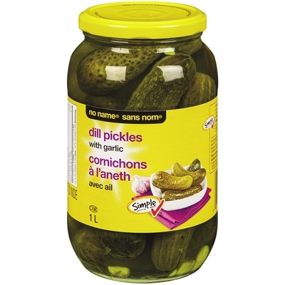 No Name Dill Pickles With Garlic 1 l, $0.40/100ml