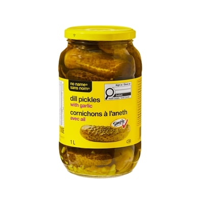 No Name Dill Pickles With Garlic 1 l, $0.55/100ml