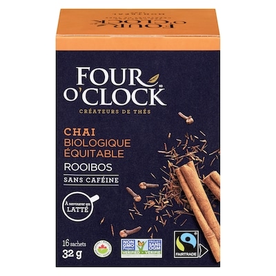 Four O’Clock Thé chai rooïbos sans caféine 32 g, 18,72 $/100g