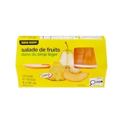 No Name Fruit Salad in Light Syrup Fruit Bowls - 4x107.0 ml | Real