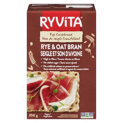 Ryvita Wholegrain Rye Crispbread, Rye & Oat Bran 250 g, $1.60/100g