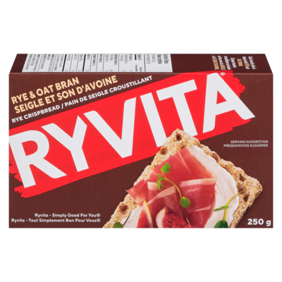 Ryvita Wholegrain Rye Crispbread, Rye & Oat Bran 250 g, $1.92/100g