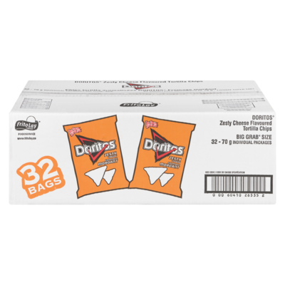 Doritos Zesty Cheese, Vending Chips 32x70.0 g, $1.61/100g
