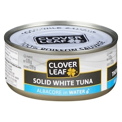 Clover Leaf Solid White Tuna Albacore in Water 170 g, $1.47/100g