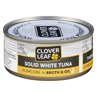 Clover Leaf Solid White Tuna Albacore in Broth & Oil 170 g, $2.64/100g