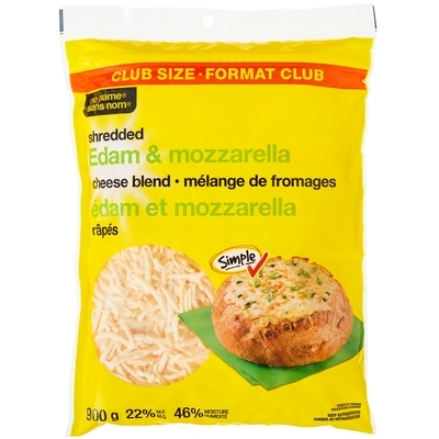 Sans Nom Mélange de fromages édam et mozzarella râpés 900 g, 1,72 $/100g