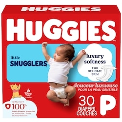 Huggies Couches pour bébés Little Snugglers, prématuré (jusqu'à 3kg), 30 couches 30 ea, 0,53 $/1ch