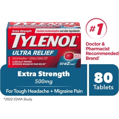 Tylenol Ultra Migraine Relief 80 ea, $0.20/1ea