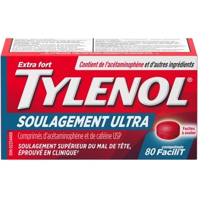 Tylenol Soulagement Ultra du mal de tête 80 ea, 0,20 $/1ch