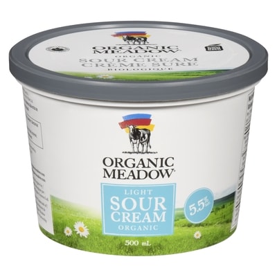 Organic Meadow Organic Sour Cream, Light 500 ml, $1.30/100ml