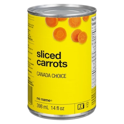 No Name Sliced Carrots 398 ml, $0.45/100ml