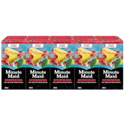 Minute Maid Punch aux fruits 10x200.0 ml, 0,24 $/100ml