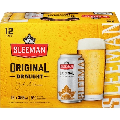 Sleeman Sleeman Draught Beer Cans (ID required at pick-up) 12x355.0 ml, $0.54/100ml