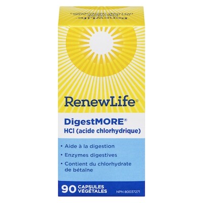Renew Life DigestMORE avec HCL 90 ea, 0,27 $/1ch