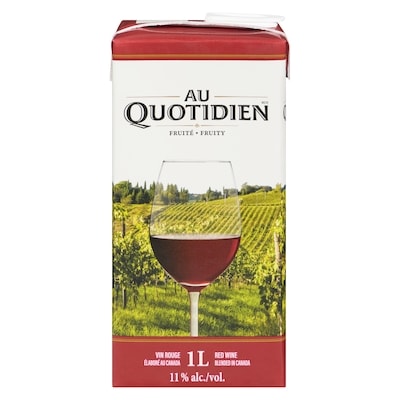 Au Quotidien Fruity Red Wine (ID required at pick-up) 1 l, $0.98/100ml