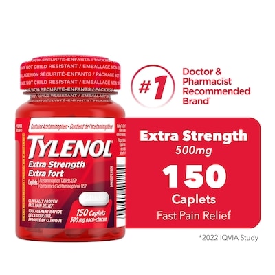 Tylenol 500 Mg Caplets 150 ea, $0.11/1ea