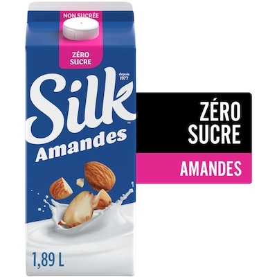 Silk Boisson aux amandes, zéro sucre, originale, sans produits laitiers 1.89 l, 0,20 $/100ml