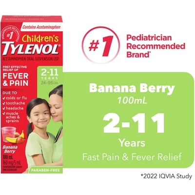 Tylenol Children's Suspension Liquid, Banana 100 ml, $9.99/100ml