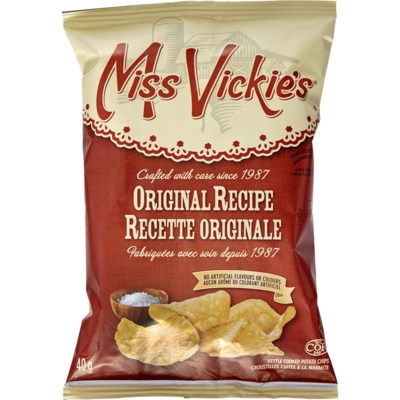 Miss Vickies Kettle Cooked Potato Chips, Original Recipe, Vending Chips 40x40.0 g, $2.12/100g