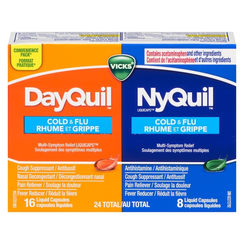 Dayquil Cold & Flu Multi-Symptom Relief Liquid Capsules, Total 24 Count