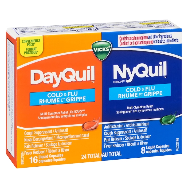 Dayquil Cold & Flu Multi-Symptom Relief Liquid Capsules, Total 24 Count