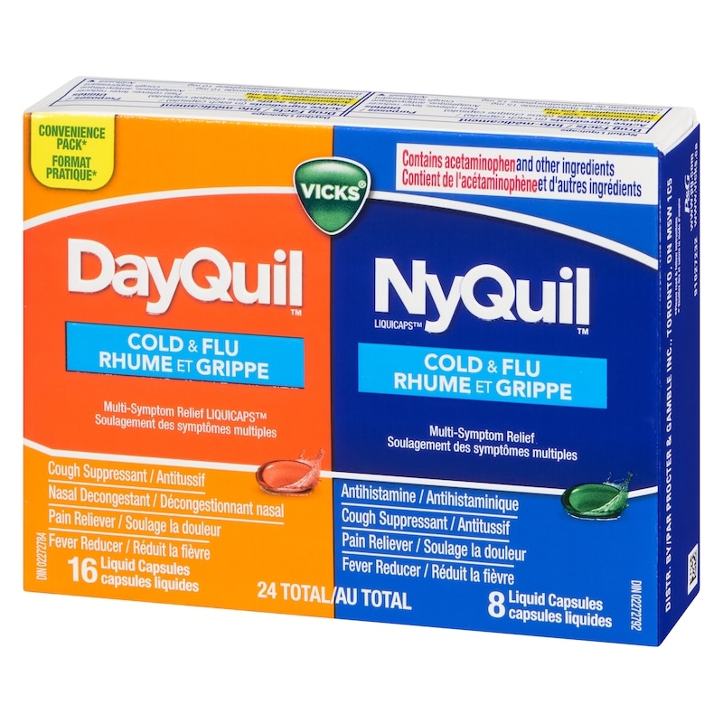 Dayquil Cold & Flu Multi-Symptom Relief Liquid Capsules, Total 24 Count