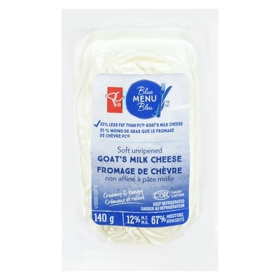 PC Blue Menu Soft Unripened Goat's Milk Cheese 140 g, $4.64/100g