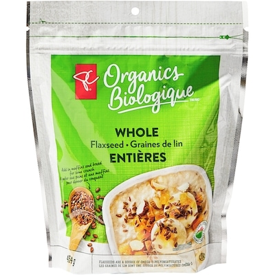 PC Biologique Graines de lin entières 454 g, 1,54 $/100g
